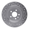 R1 13-15 Land Rover LR2 Rear Left Drilled & Slotted Silver Brake Rotor