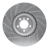R1 10-12 Land Rover Range Rover Front Right Drilled & Slotted Silver Brake Rotor
