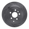 R1 08-12 Land Rover LR2 Rear Right Drilled & Slotted Silver Brake Rotor