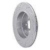 R1 06-12 Land Rover Range Rover Rear Right Drilled & Slotted Silver Brake Rotor