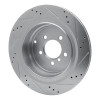 R1 06-12 Land Rover Range Rover Rear Left Drilled & Slotted Silver Brake Rotor
