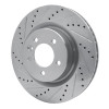 R1 05-09 Land Rover LR3 Front Left Drilled & Slotted Silver Brake Rotor