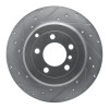 R1 03-05 Land Rover Range Rover Rear Left Drilled & Slotted Silver Brake Rotor