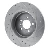 R1 03-05 Land Rover Range Rover Rear Left Drilled & Slotted Silver Brake Rotor