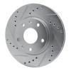 R1 02-05 Land Rover Freelander Front Left Drilled & Slotted Silver Brake Rotor