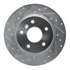 R1 94-04 Land Rover Range Rover Rear Left Drilled & Slotted Silver Brake Rotor