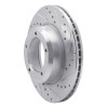 R1 90-16 Land Rover Range Rover Front Right Drilled & Slotted Silver Brake Rotor