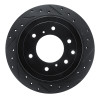 R1 08-14 Mitsubishi Montero Limited (Mexico) Rear Right Drilled & Slotted Black Brake Rotor