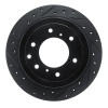 R1 08-14 Mitsubishi Montero Limited (Mexico) Rear Left Drilled & Slotted Black Brake Rotor