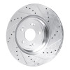 R1 21-25 Genesis GV70 Front Right Drilled & Slotted Silver Brake Rotor