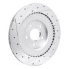 R1 21-26 Genesis G80 Rear Right Drilled & Slotted Silver Brake Rotor