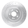 R1 21-26 Genesis G80 Rear Left Drilled & Slotted Silver Brake Rotor