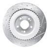 R1 21-26 Genesis G80 Rear Left Drilled & Slotted Silver Brake Rotor