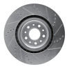 R1 14-19 Fiat 500L Front Left Drilled & Slotted Silver Brake Rotor
