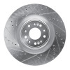 R1 17-22 Genesis G90 Front Left Drilled & Slotted Silver Brake Rotor