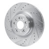 R1 17-22 Genesis G90 Front Left Drilled & Slotted Silver Brake Rotor