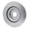 R1 17-22 Genesis G90 Front Left Drilled & Slotted Silver Brake Rotor