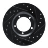 R1 03-05 Dodge H100 (Mexico) Front Right Drilled & Slotted Black Brake Rotor