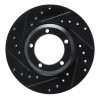 R1 03-05 Dodge H100 (Mexico) Front Left Drilled & Slotted Black Brake Rotor