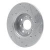 R1 13-19 Fiat 500E Rear Left Drilled & Slotted Silver Brake Rotor