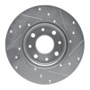 R1 13-19 Fiat 500E Rear Left Drilled & Slotted Silver Brake Rotor