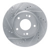 R1 21-25 Hyundai Elantra Front Left Drilled & Slotted Silver Brake Rotor