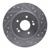 R1 19-25 Hyundai SANTA FE Rear Right Drilled & Slotted Silver Brake Rotor