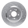 R1 19-25 Hyundai SANTA FE Rear Left Drilled & Slotted Silver Brake Rotor