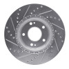 R1 15-25 Hyundai Kona EV Front Right Drilled & Slotted Silver Brake Rotor