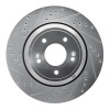 R1 18-23 Genesis G80 Rear Left Drilled & Slotted Silver Brake Rotor