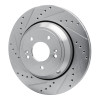 R1 18-23 Genesis G80 Rear Left Drilled & Slotted Silver Brake Rotor