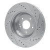 R1 18-23 Genesis G80 Rear Left Drilled & Slotted Silver Brake Rotor