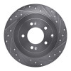 R1 16-22 Hyundai TUCSON Rear Right Drilled & Slotted Silver Brake Rotor