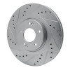 R1 13-20 Hyundai SANTA FE Sport Front Left Drilled & Slotted Silver Brake Rotor