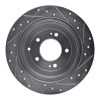 R1 16-22 Hyundai TUCSON Rear Left Drilled & Slotted Silver Brake Rotor