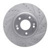 R1 10-13 Hyundai SANTA FE Front Right Drilled & Slotted Silver Brake Rotor