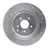 R1 07-12 Hyundai Veracruz Rear Left Drilled & Slotted Silver Brake Rotor