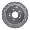 R1 07-09 Hyundai SANTA FE Rear Right Drilled & Slotted Silver Brake Rotor