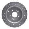 R1 07-09 Hyundai SANTA FE Rear Right Drilled & Slotted Silver Brake Rotor