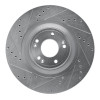 R1 12-17 Genesis G80 Front Left Drilled & Slotted Silver Brake Rotor