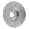 R1 12-17 Genesis G80 Front Left Drilled & Slotted Silver Brake Rotor