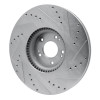 R1 12-17 Genesis G80 Front Left Drilled & Slotted Silver Brake Rotor