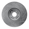 R1 12-17 Genesis G80 Front Left Drilled & Slotted Silver Brake Rotor