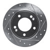 R1 11-25 Hyundai Elantra Coupe Rear Right Drilled & Slotted Silver Brake Rotor