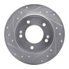 R1 11-25 Hyundai Elantra Coupe Rear Left Drilled & Slotted Silver Brake Rotor