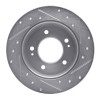 R1 11-25 Hyundai Elantra Coupe Rear Left Drilled & Slotted Silver Brake Rotor