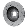 R1 11-17 Genesis G80 Front Right Drilled & Slotted Silver Brake Rotor