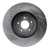 R1 11-17 Genesis G80 Front Right Drilled & Slotted Silver Brake Rotor