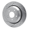 R1 11-17 Hyundai Equus Rear Left Drilled & Slotted Silver Brake Rotor