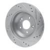 R1 11-17 Hyundai Equus Rear Left Drilled & Slotted Silver Brake Rotor